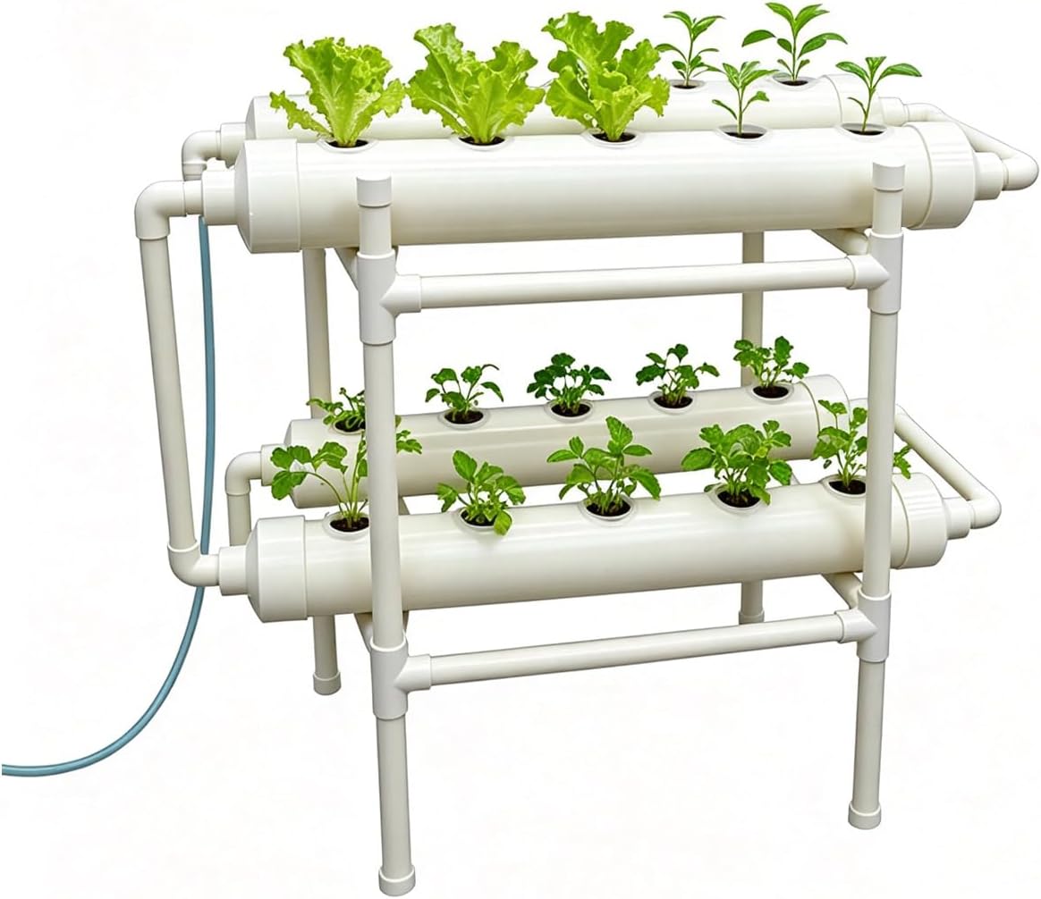 Hydroponic Kit - 수경재배 시스템 20구멍 4파이프 2단 재배