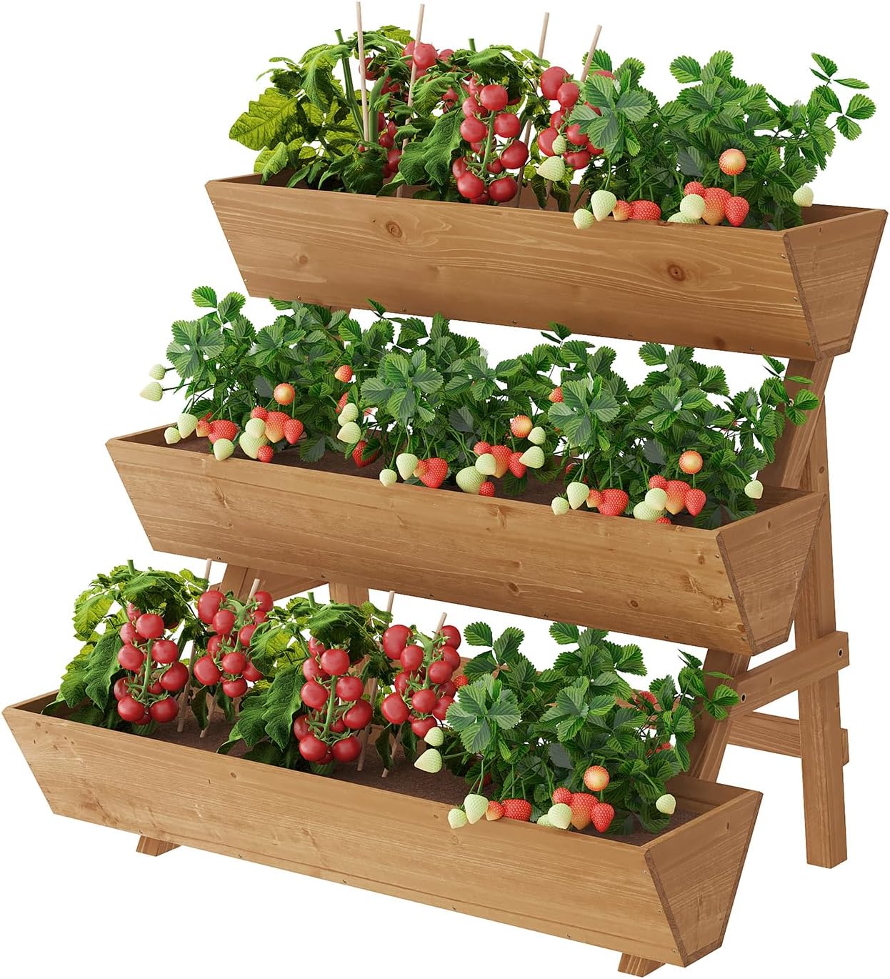 파티오 및 발코니 정원 가꾸기, 나무, 갈색 - 3단  - Raised Garden Bed 리뷰 및 가격